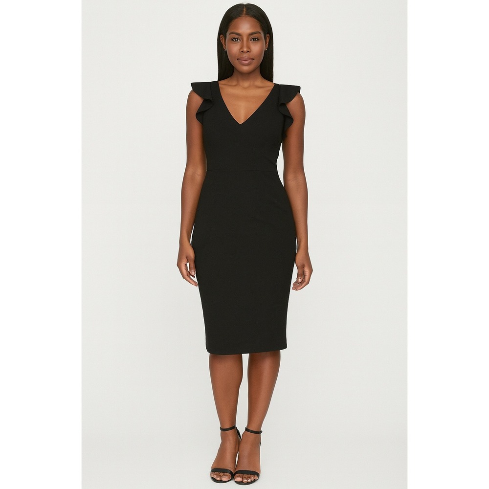 AVA & ESME Black V-Neck Bodycon Dress Women's Size‎ XL